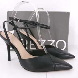 Arezzo Fechado Salto Alto Nappa Valencia Pump Strappy Stiletto Womens Size 7 B